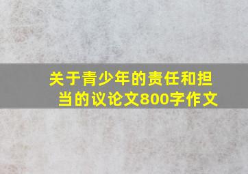 关于青少年的责任和担当的议论文800字作文