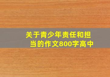 关于青少年责任和担当的作文800字高中