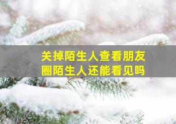 关掉陌生人查看朋友圈陌生人还能看见吗