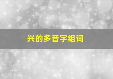 兴的多音字组词