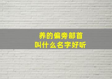 养的偏旁部首叫什么名字好听