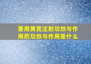 兽用黄芪注射功效与作用的功效与作用是什么