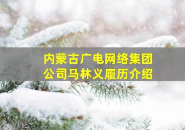 内蒙古广电网络集团公司马林义履历介绍