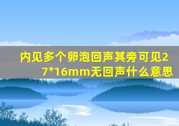 内见多个卵泡回声其旁可见27*16mm无回声什么意思