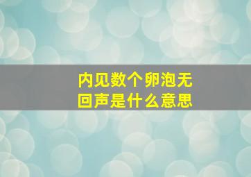 内见数个卵泡无回声是什么意思