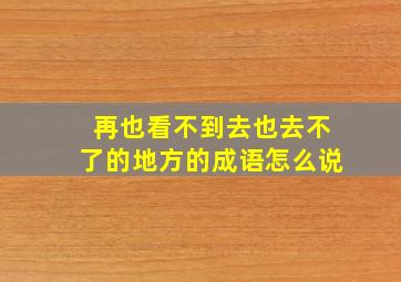 再也看不到去也去不了的地方的成语怎么说