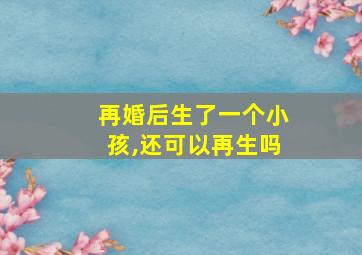 再婚后生了一个小孩,还可以再生吗