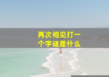 再次相见打一个字谜是什么