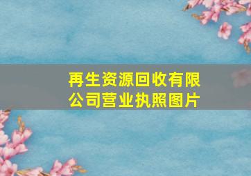 再生资源回收有限公司营业执照图片