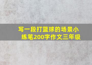 写一段打篮球的场景小练笔200字作文三年级