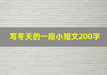 写冬天的一段小短文200字