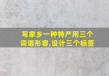 写家乡一种特产用三个词语形容,设计三个标签