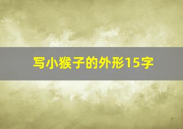 写小猴子的外形15字