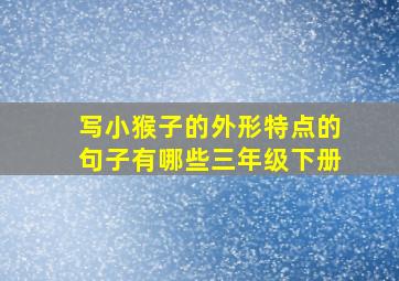 写小猴子的外形特点的句子有哪些三年级下册