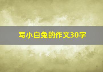 写小白兔的作文30字