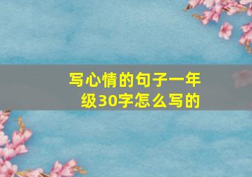 写心情的句子一年级30字怎么写的