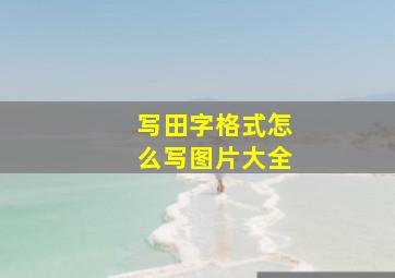 写田字格式怎么写图片大全