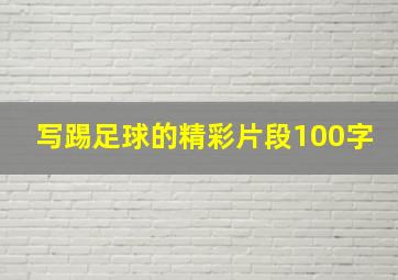 写踢足球的精彩片段100字