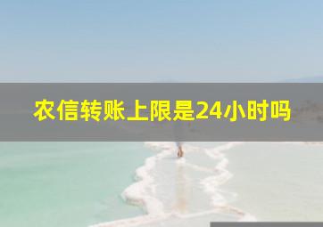 农信转账上限是24小时吗