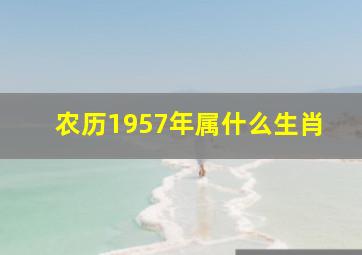 农历1957年属什么生肖