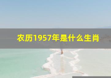 农历1957年是什么生肖