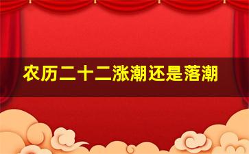 农历二十二涨潮还是落潮