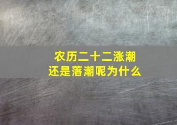 农历二十二涨潮还是落潮呢为什么