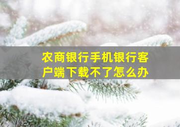 农商银行手机银行客户端下载不了怎么办