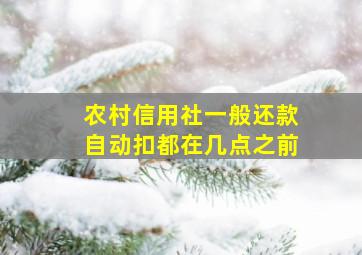 农村信用社一般还款自动扣都在几点之前