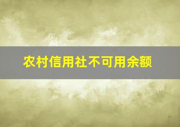 农村信用社不可用余额