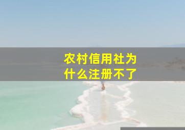 农村信用社为什么注册不了