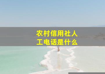 农村信用社人工电话是什么