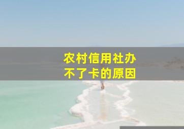 农村信用社办不了卡的原因