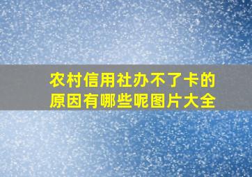 农村信用社办不了卡的原因有哪些呢图片大全