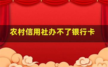 农村信用社办不了银行卡