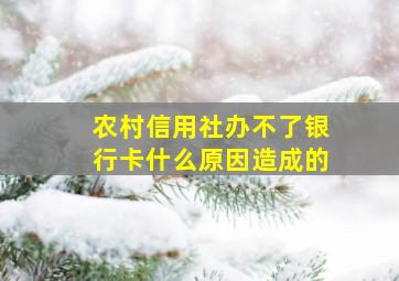 农村信用社办不了银行卡什么原因造成的