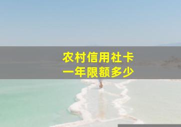 农村信用社卡一年限额多少