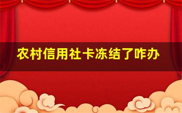 农村信用社卡冻结了咋办