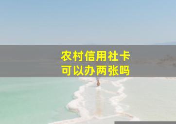 农村信用社卡可以办两张吗