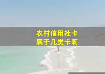 农村信用社卡属于几类卡啊