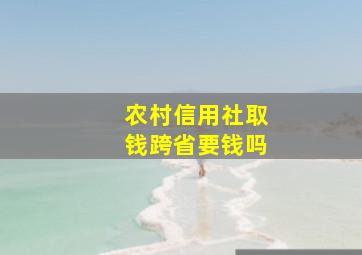 农村信用社取钱跨省要钱吗