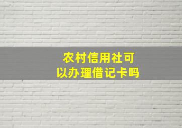 农村信用社可以办理借记卡吗