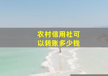 农村信用社可以转账多少钱