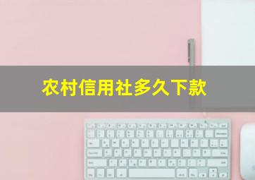 农村信用社多久下款