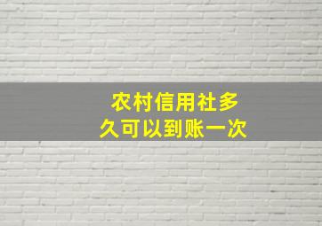 农村信用社多久可以到账一次