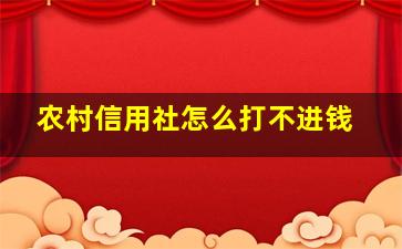 农村信用社怎么打不进钱