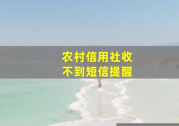 农村信用社收不到短信提醒