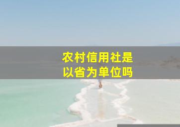 农村信用社是以省为单位吗