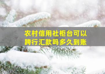 农村信用社柜台可以跨行汇款吗多久到账