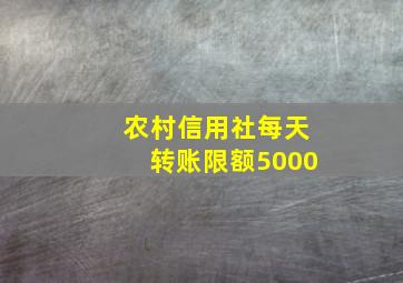 农村信用社每天转账限额5000